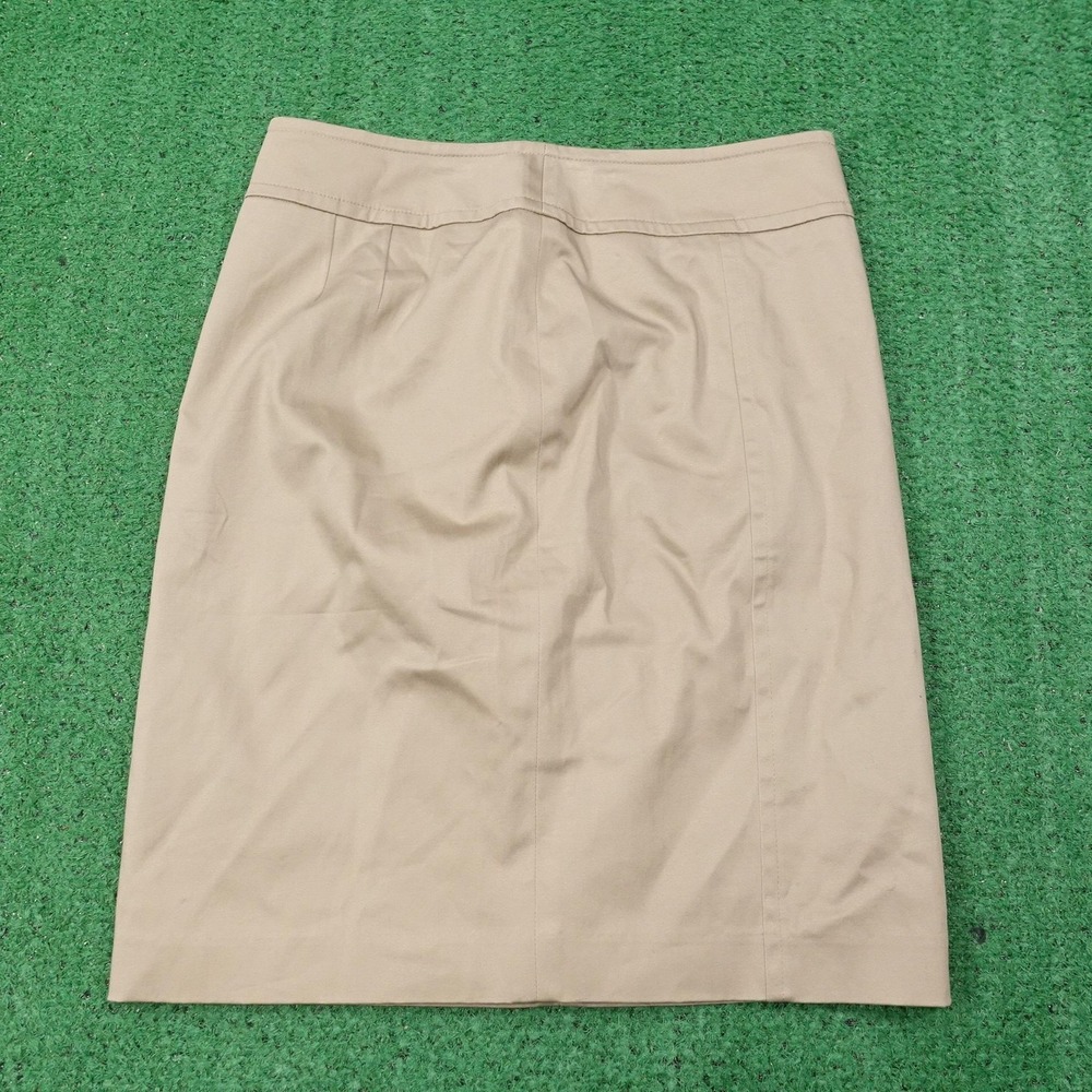 New! Ann Taylor Skirt Womens 2P Beige Straight Pencil Lined Twill Stretch‎ Work